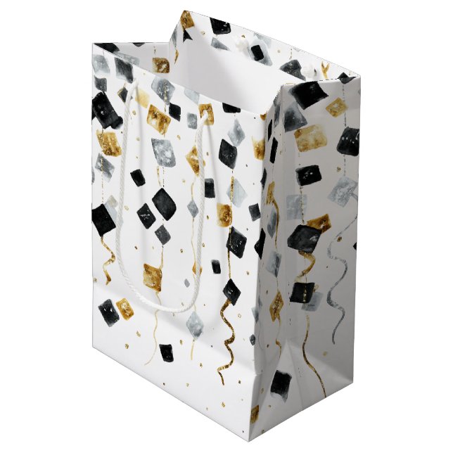 Gold Black Glam Confetti Christmas (Framsidan Vinklad)
