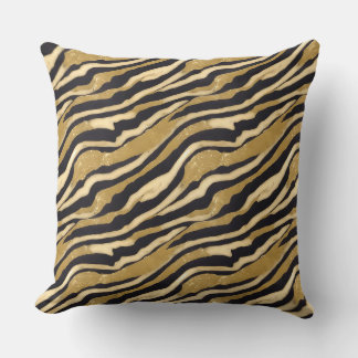 Gold Black Pattern Kudde