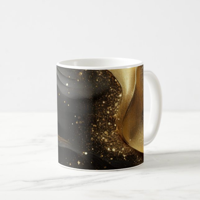 Gold Black Prinkle Kaffemugg (Framsida höger)