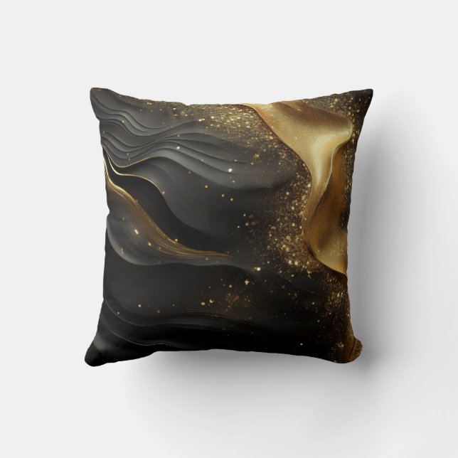 Gold Black Prinkle Kudde (Baksida)