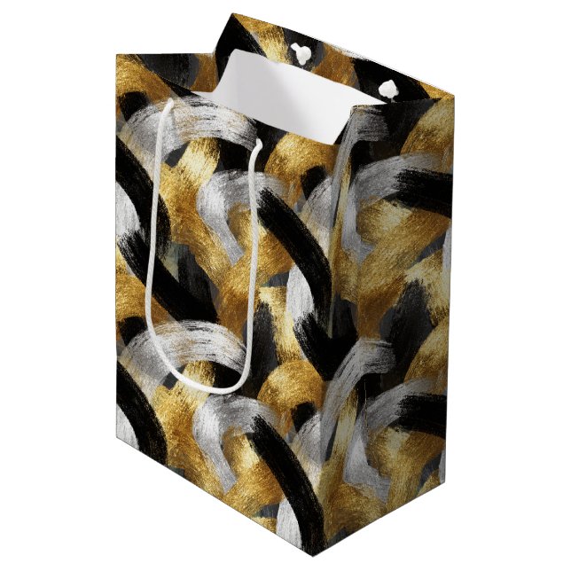 Gold Black Silver Glam Confetti Christmas (Framsidan Vinklad)