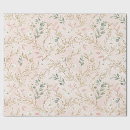 Gold Blush Floral Wedding Wrap Presentpapper