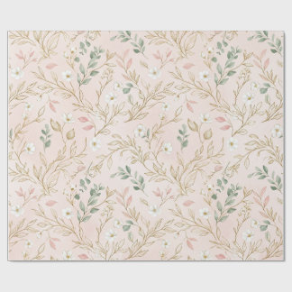 Gold Blush Floral Wedding Wrap Presentpapper