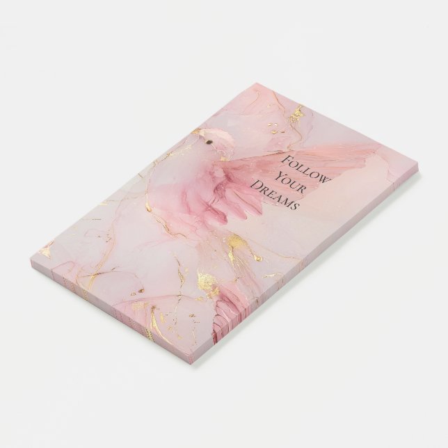 Gold Blush Pink Birds Baby Shower Post-it Block (Vinklad)