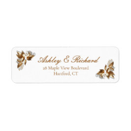 Gold Botanical Wedding Return Address Label Returadress Etikett