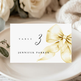 Gold Bow Bridal Shower Name Table Card Bordsnummer