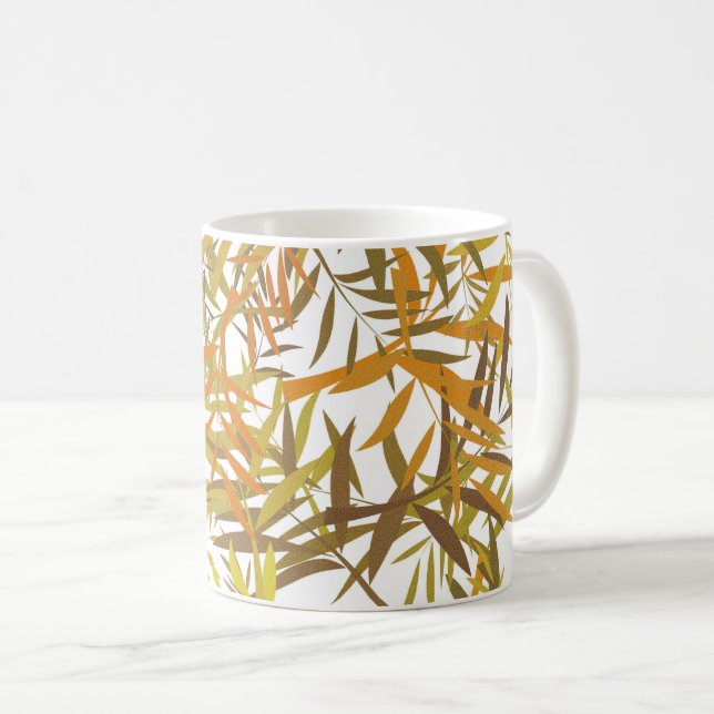 Gold Bronze and Brown Willow Leaves Kaffemugg (Framsida höger)