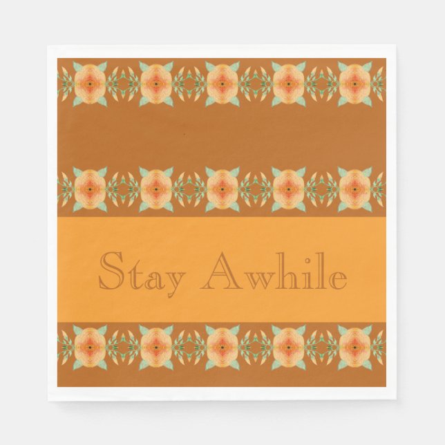 Gold Browns With Peach Artsy Pappersservett (Framsidan)