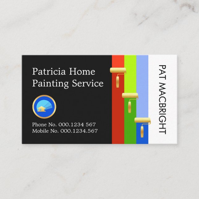 Gold Brush Painting Paint Stripes Visitkort (Framsida)