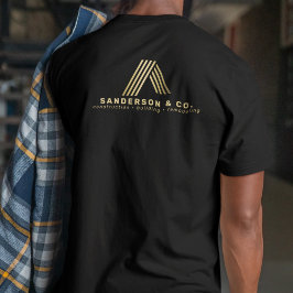 Gold builders construction employee staff black t shirt