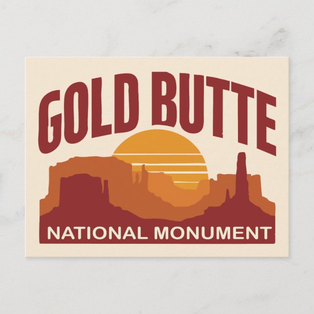 Gold Butte Nationalmonument Nevada Öken Vykort (Framsida)