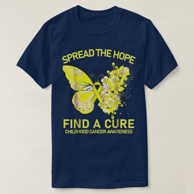 Gold Butterfly Spread The Hope Find A Cure Childho T Shirt (Design framsida)