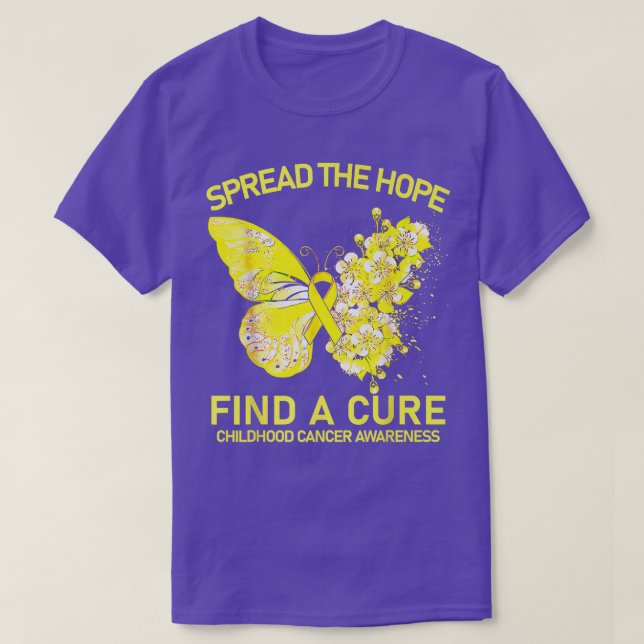 Gold Butterfly Spread The Hope Find A Cure Childho T Shirt (Design framsida)