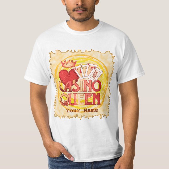 Gold Casino Queen T Shirt (Framsida)