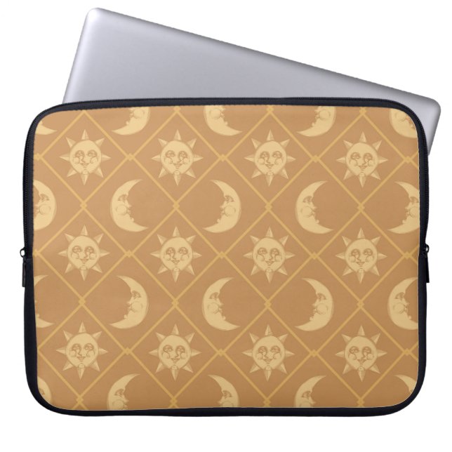 Gold Celestial Sun And Moon Laptop Fodral (Framsidan)