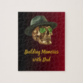 Gold Celtic Skull Green Clover Father's Pussel