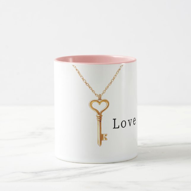 Gold Chain Heart Necklace Love Mugg (Center)