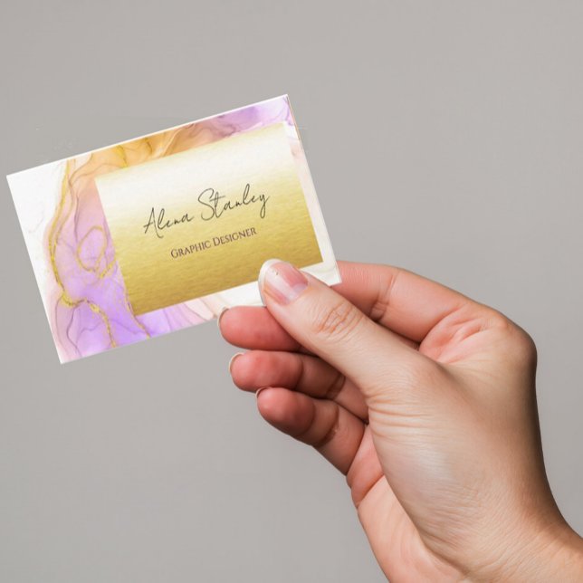 Gold Chic Visitkort (esthetician hairstylist hair stylist nails nail salon gold business  card)