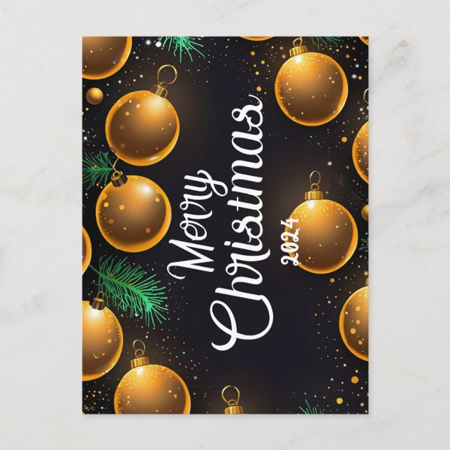Gold Christmas - Cartes Pour Fêtes Annuelles  Helg Vykort (Framsida)