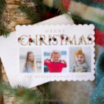 Gold Christmas Lettering Photo Cards Tack Kort<br><div class="desc">Wish everyone you know a very happy holiday with this lovely photo card! Easily edit the photo,  family name and message on the back!</div>
