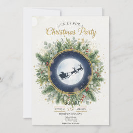 Gold Christmas Party Invitation | Editable Friends Inbjudningar