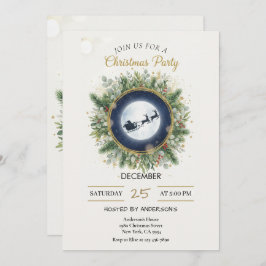 Gold Christmas Party Invitation | Editable Friends Inbjudningar