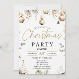 Gold Christmas Party Invitation | Editable Friends Inbjudningar