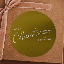 Gold Christmas Sticker Roll | Metallic Label Seal Runt Klistermärke