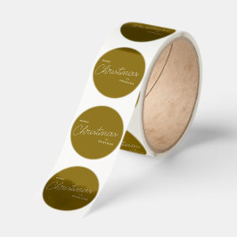 Gold Christmas Sticker Roll | Metallic Label Seal Runt Klistermärke