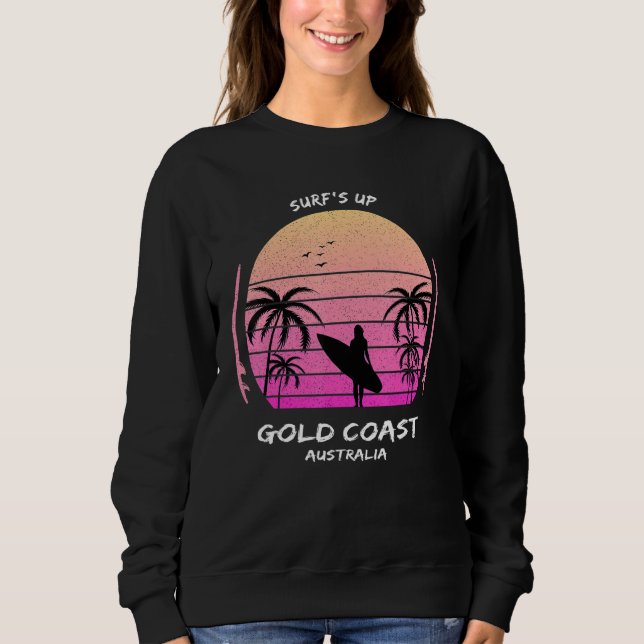 Gold Coast Australia Surf's up Surfing Sports Gift T Shirt (Framsida)