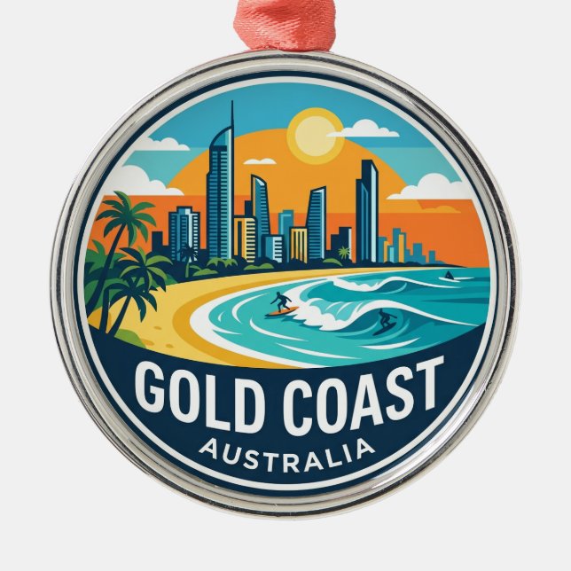 Gold Coast Australien Julgransprydnad Metall (Framsidan)