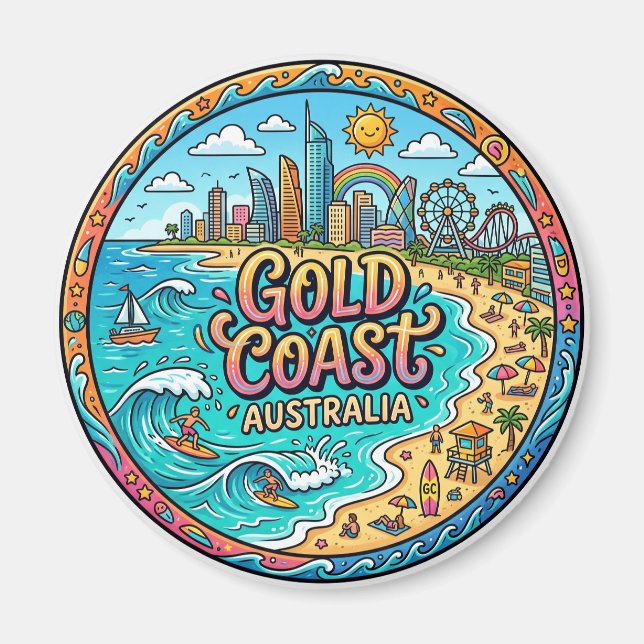 Gold Coast Australien Magnet (Framsidan)