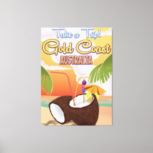 Gold Coast, Australien reseskylt Canvastryck