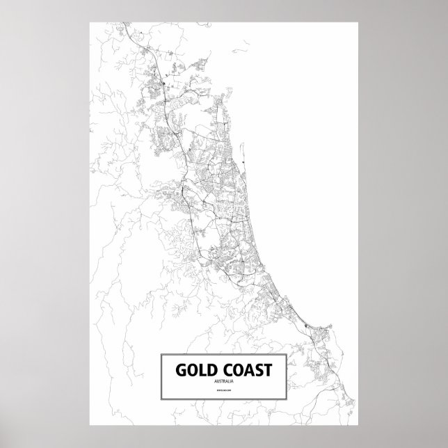 Gold Coast, Australien (svart på vitt) Poster (Framsidan)