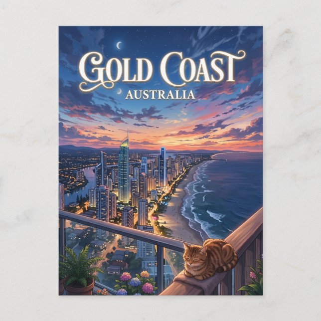Gold Coast Australien Vykort (Framsida)