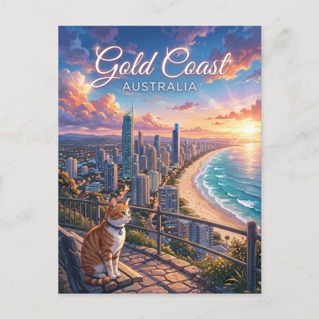 Gold Coast Australien Vykort (Framsida)