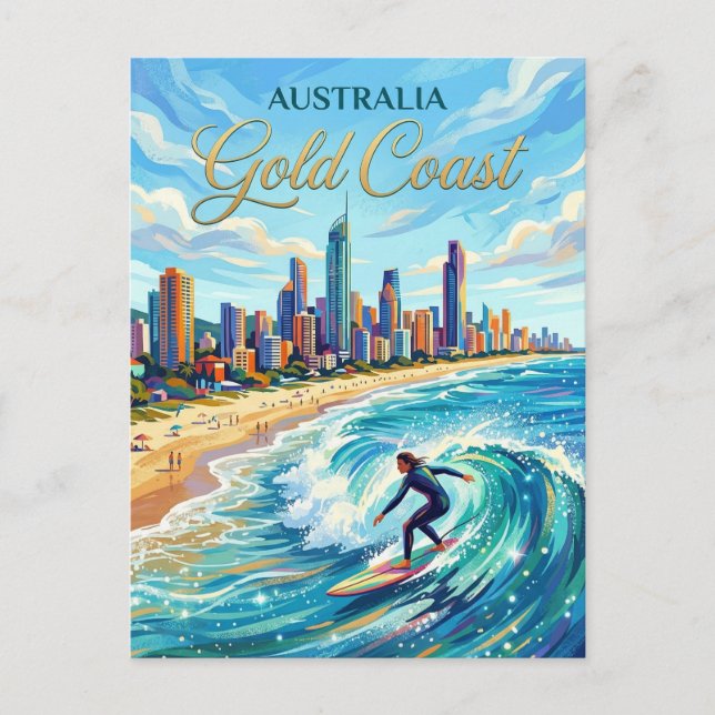 Gold Coast Australien Vykort (Framsida)