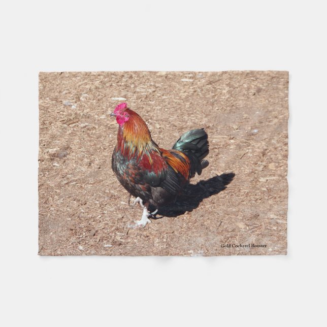 Gold Cockerel Rooster fleece blanket (Framsidan (Horisontell))
