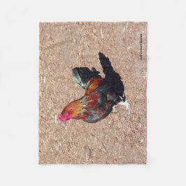 Gold Cockerel Rooster fleece blanket