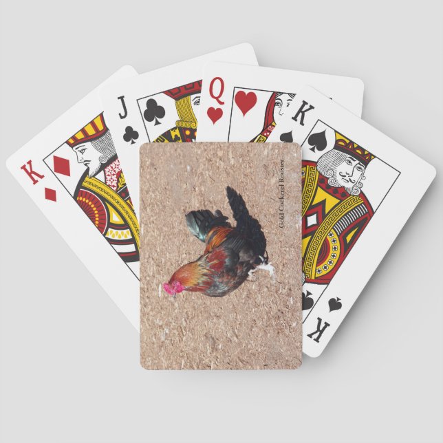 Gold Cockerel Rooster playing cards Casinokort (Baksidan)