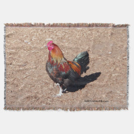 Gold Cockerel Rooster Throw Blanket Filt