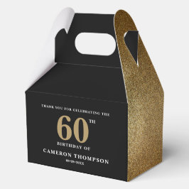 Gold Confetti Black 60th birthday Personalized Presentaskar