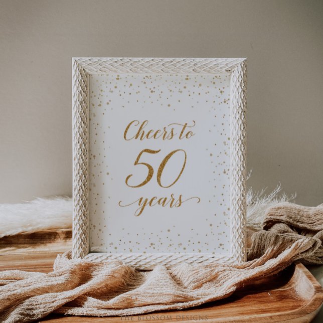 Gold Confetti Cheers to 50 Years Poster - GAC25 (Gold Confetti Cheers to 50 Years Poster)
