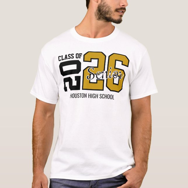 Gold Congrats Graduation  T Shirt (Framsida)