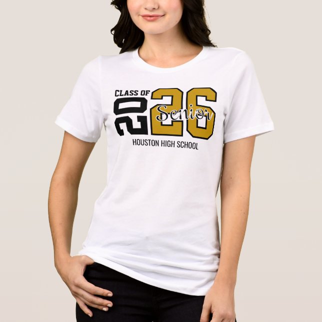 Gold Congrats Graduation  T Shirt (Framsida)