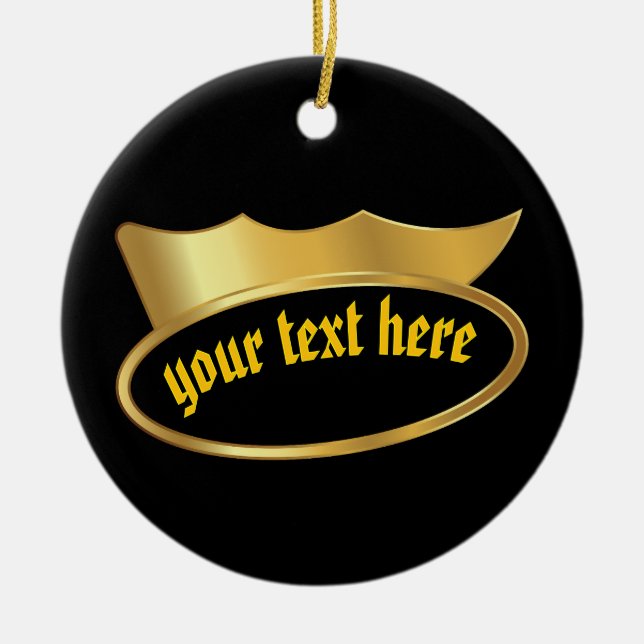 Gold crown Personalized Hanging Decor Ornament (Framsidan)