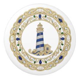 Gold Crystal Lighthouse 2Dgraphic Sea Light House Knopp