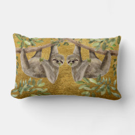 Gold Cushion - Sloth Design  Lumbarkudde