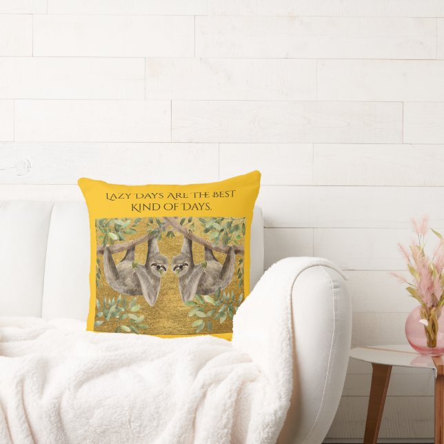 Gold Cushion - Sloths Kudde (Soffa)
