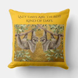 Gold Cushion - Sloths Kudde